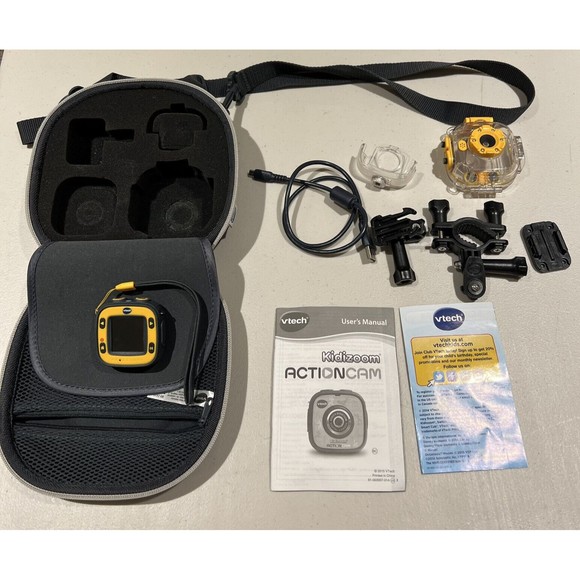 Vtech Kidizoom Yellow Action All Weather Digital Camera With Accessories & Case - Picture 2 of 15